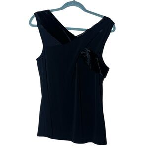 INC International Concepts Black V-Neck Tank Top
